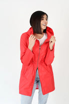 Lipstick Crush No 5 raincoat in bold red, lightweight hooded waterproof raincoat perfect for South Africa’s rainy climate