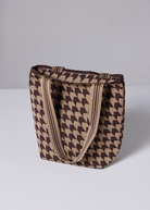 Duck Apparel Brown Houndstooth Bucket Bag