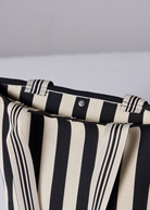 Black and White Stripe Bucket Bag