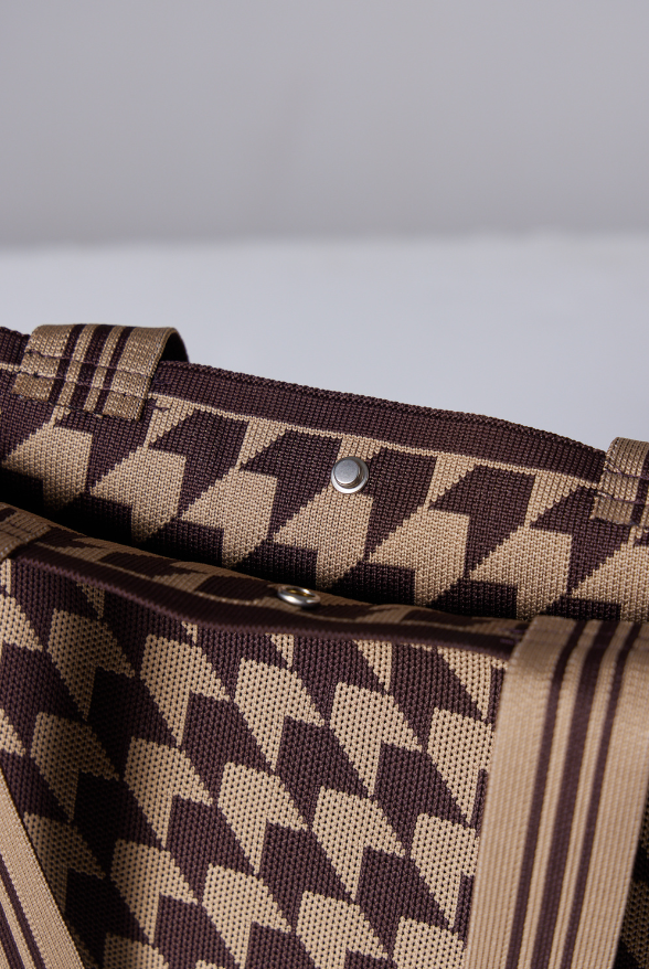 Duck Apparel Brown Houndstooth Bucket Bag