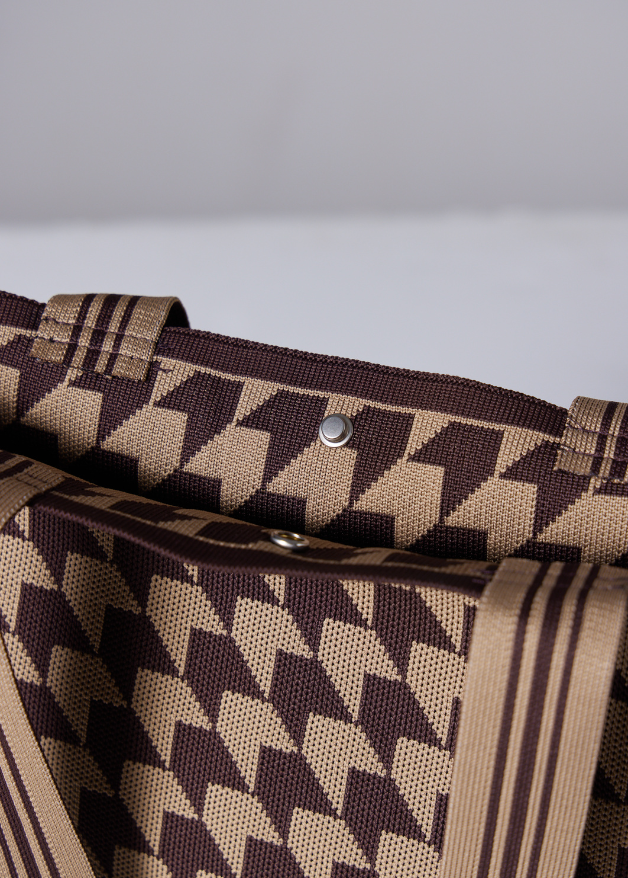 Duck Apparel Brown Houndstooth Bucket Bag