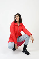 Lipstick Crush No 5 raincoat in bold red, lightweight hooded waterproof raincoat perfect for South Africa’s rainy climate
