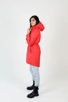 Lipstick Crush No 5 raincoat in bold red, lightweight hooded waterproof raincoat perfect for South Africa’s rainy climate