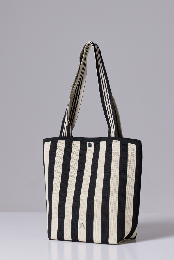 Duck Apparel Black and White Stripe Bucket Bag