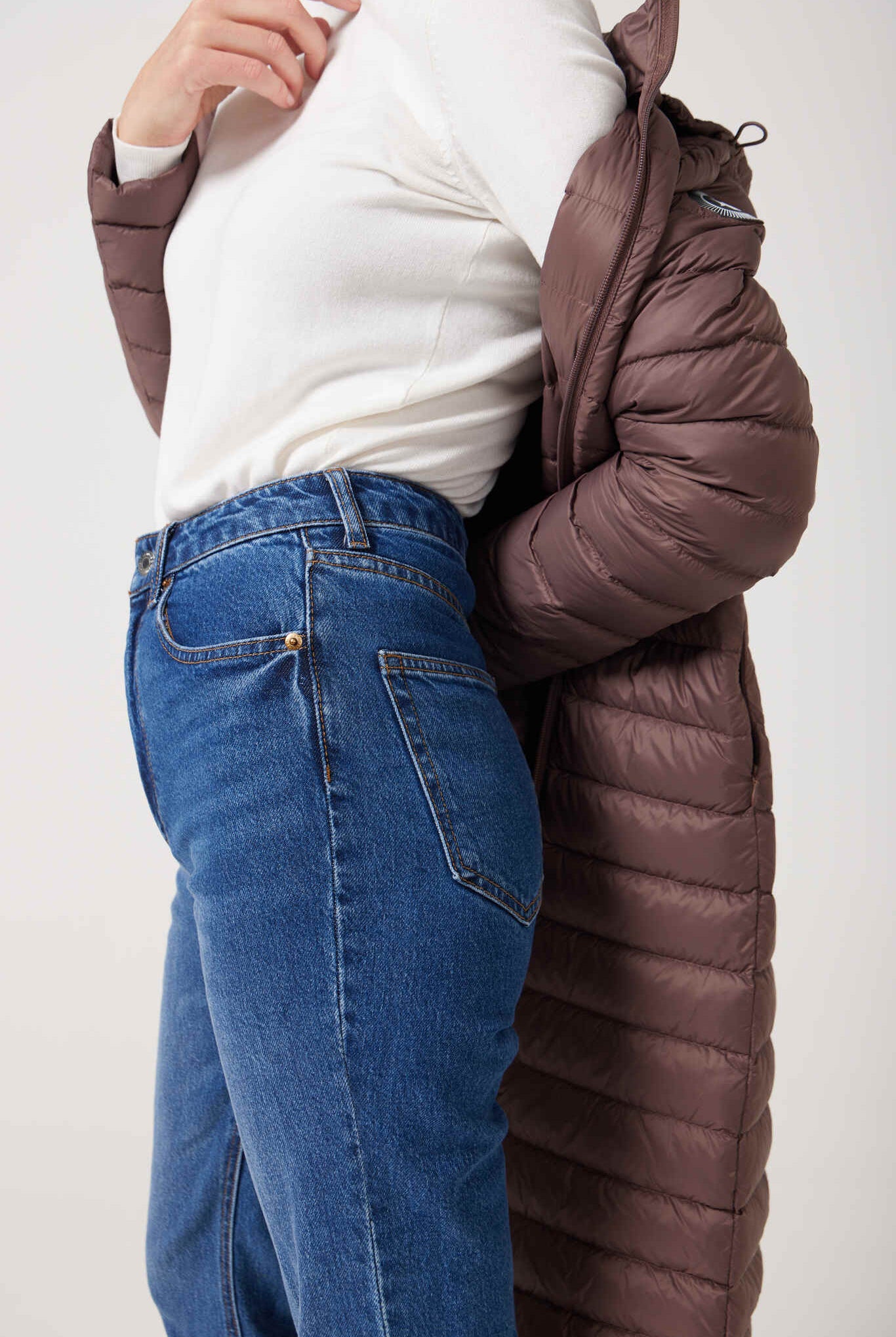 Women’s insulated ultra-length hooded parka in espresso brown, designed for extra warmth and comfort in South Africa’s winter season — Espresso Ultra Parka™