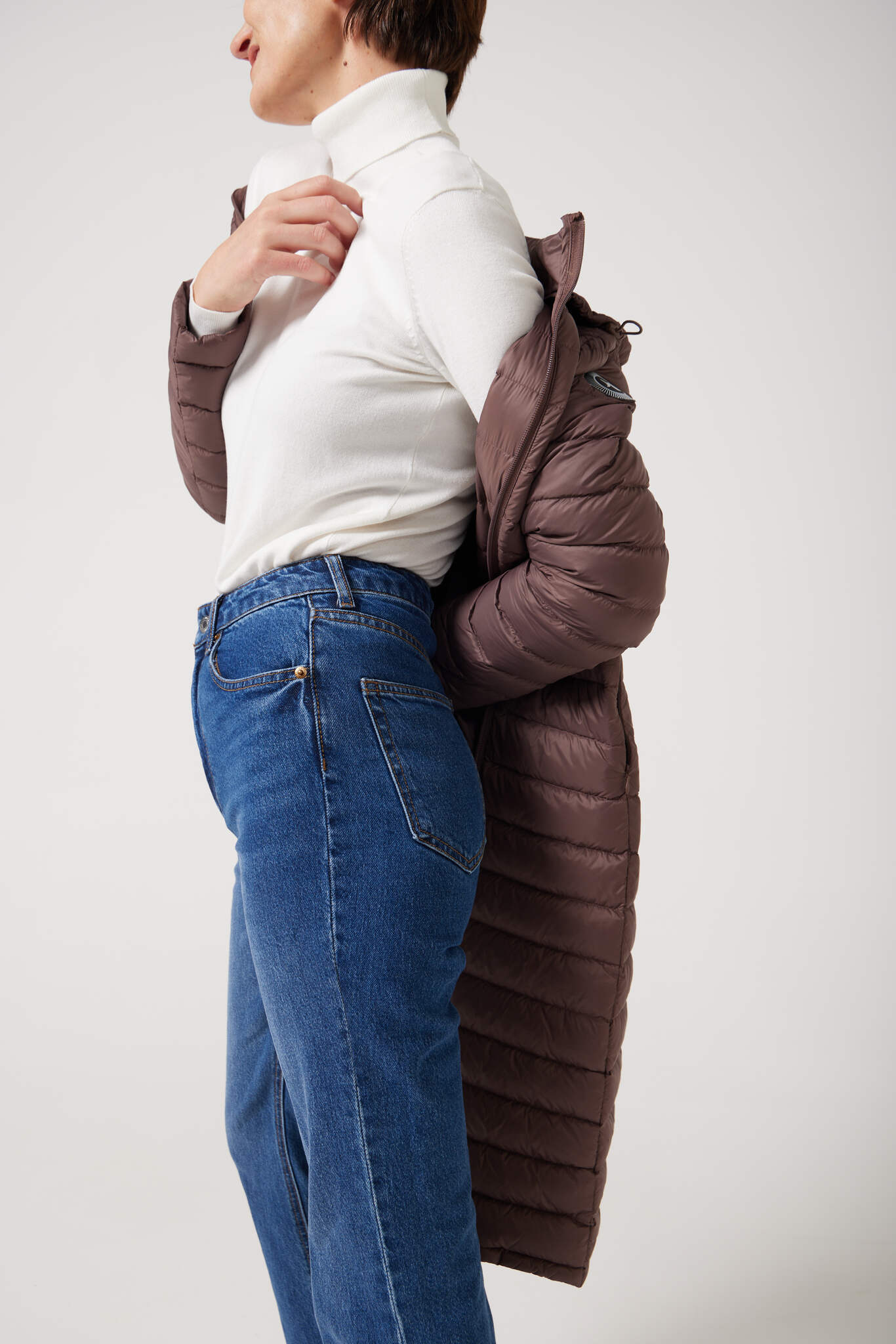 Women’s insulated ultra-length hooded parka in espresso brown, designed for extra warmth and comfort in South Africa’s winter season — Espresso Ultra Parka™