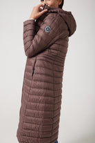 Women’s insulated ultra-length hooded parka in espresso brown, designed for extra warmth and comfort in South Africa’s winter season — Espresso Ultra Parka™