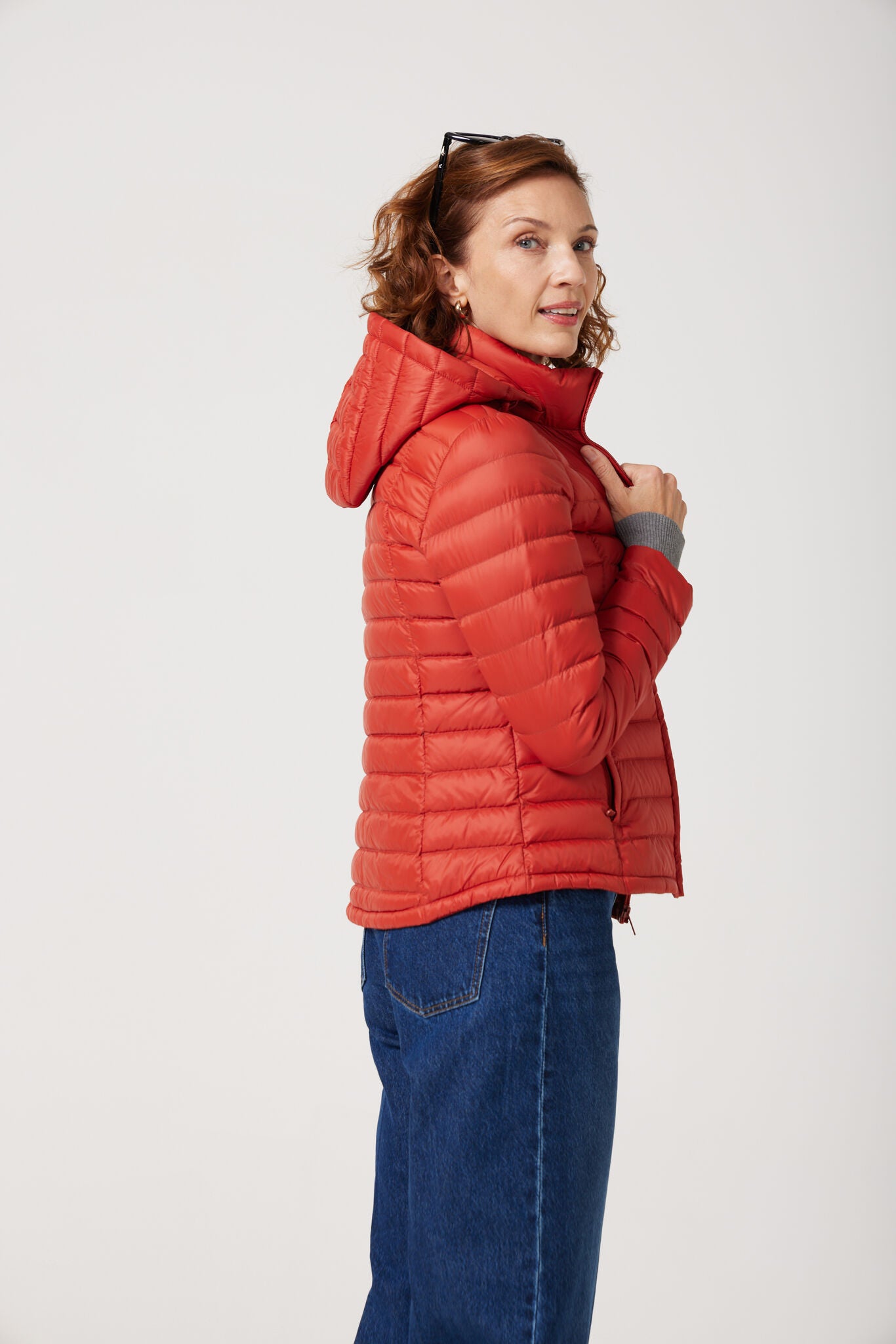 Women’s Rust Classic Jacket™ in bold red, lightweight puffer jacket for casual wear and versatile outerwear in South Africa