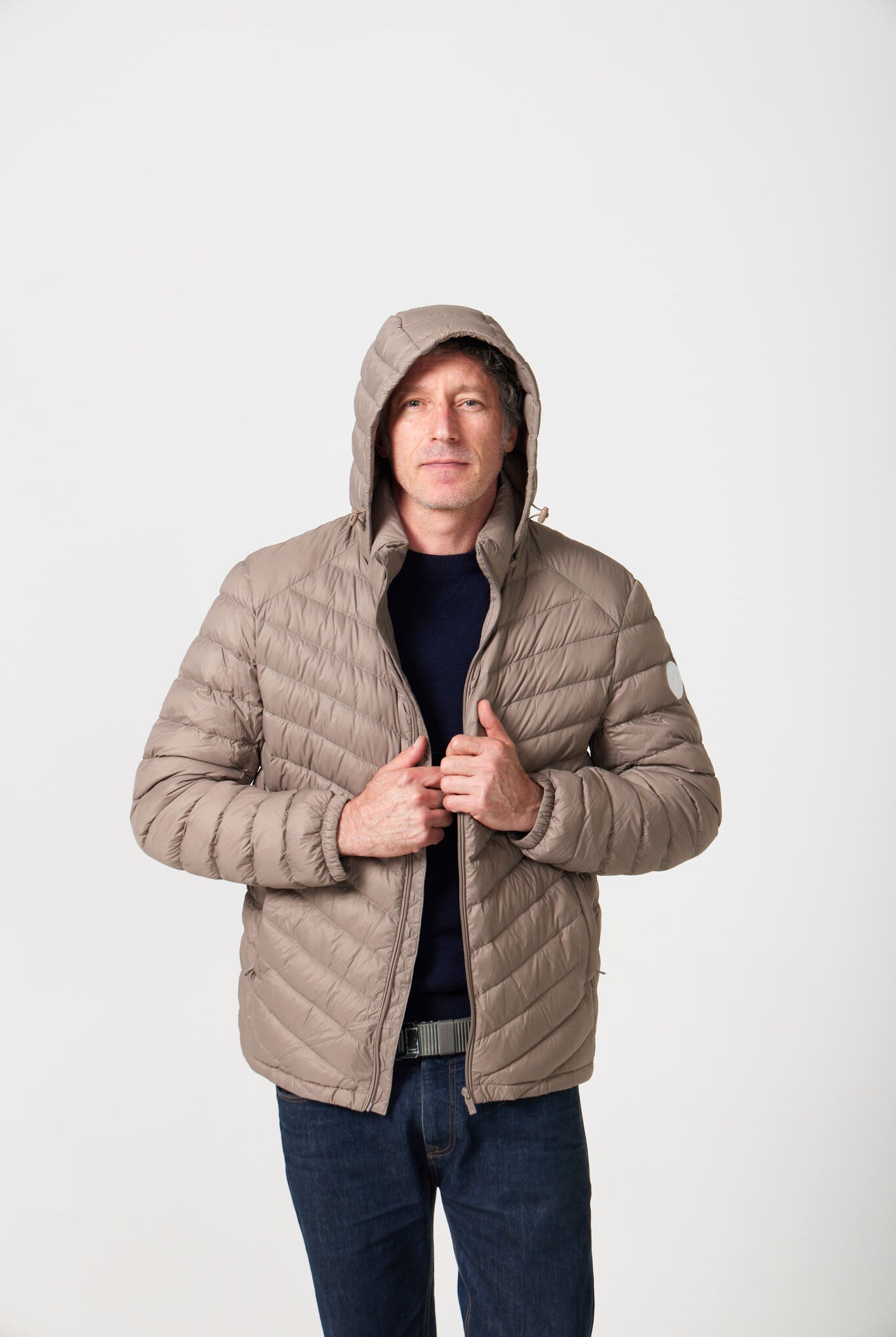 Men’s tan insulated hooded jacket, lightweight and warm for layering during South Africa’s winter — Mens Tan Classic Jacket™