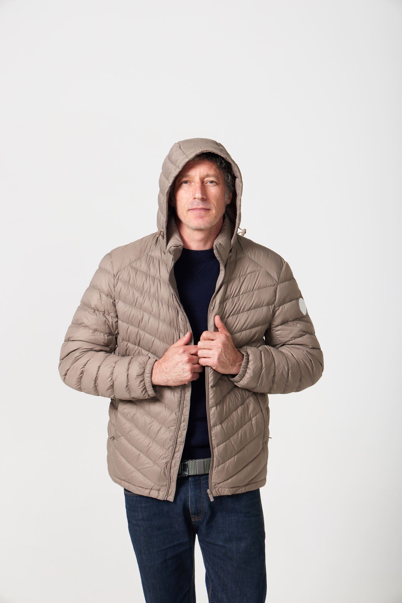 Men’s tan insulated hooded jacket, lightweight and warm for layering during South Africa’s winter — Mens Tan Classic Jacket™