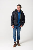 Men’s insulated hooded jacket in reversible sage green and black, lightweight and warm for South Africa’s winter layering — Sage x Black Classic Jacket™