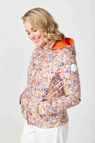 Women’s reversible paisley print and coral lightweight puffer jacket, stylish and versatile outerwear for South Africa — Paisley x Coral Classic Jacket™