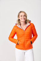 Women’s reversible paisley print and coral lightweight puffer jacket, stylish and versatile outerwear for South Africa — Paisley x Coral Classic Jacket™