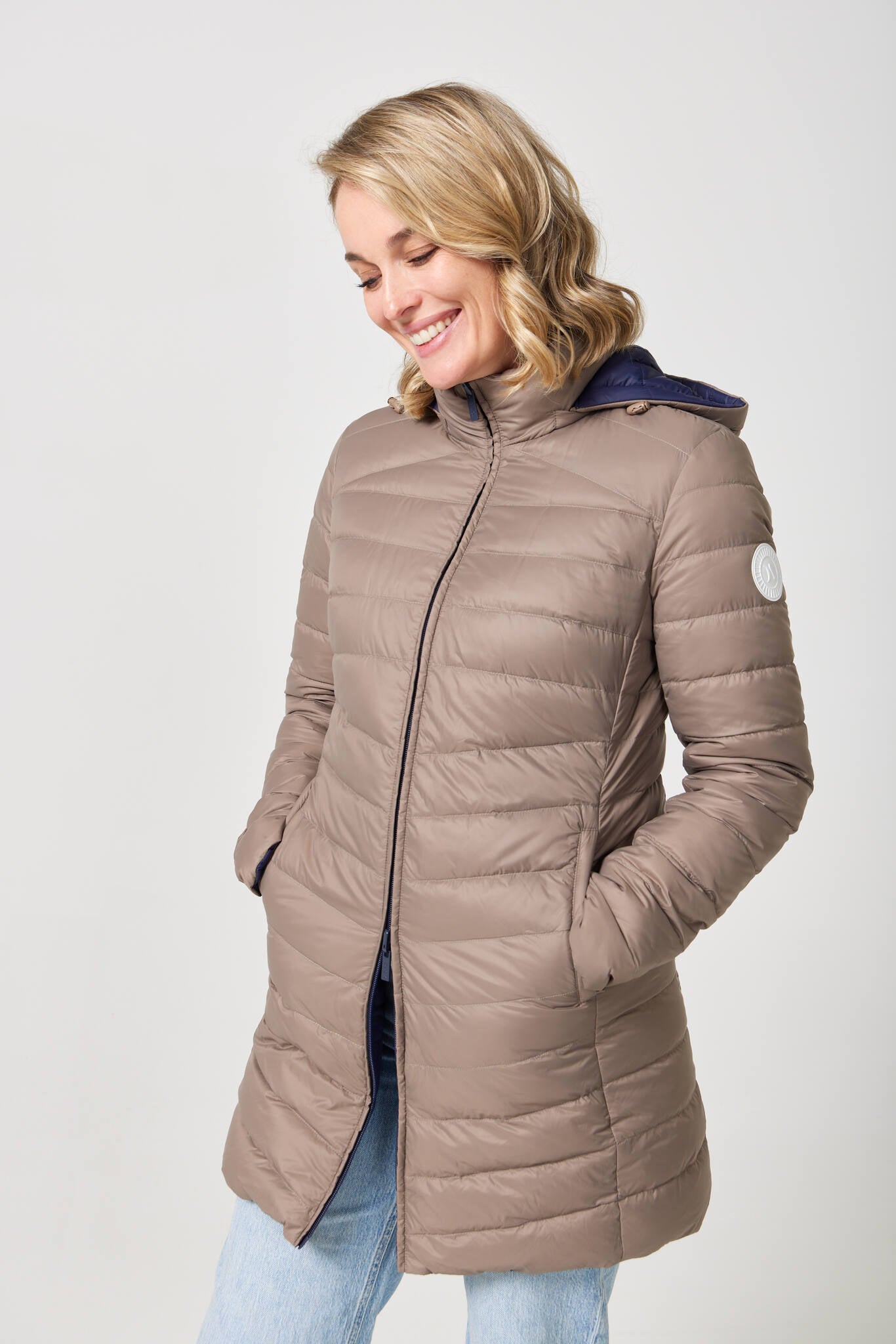 Toffee x Navy Classic Parka™ reversible insulated hooded parka in navy blue and toffee, designed for warmth and versatility in South Africa’s winter season