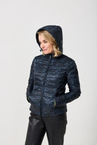 Women’s reversible black and printed puffer jacket, lightweight and versatile for layering in South Africa — Midnight x Panther Classic Jacket™