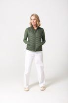Sage Classic Gilet™ — women’s sleeveless quilted puffer vest in earthy sage green, perfect for lightweight layering in South Africa