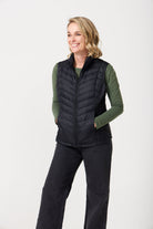 Midnight Classic Gilet™ — women’s sleeveless puffer vest in sleek midnight black, lightweight and versatile for layering in South Africa.