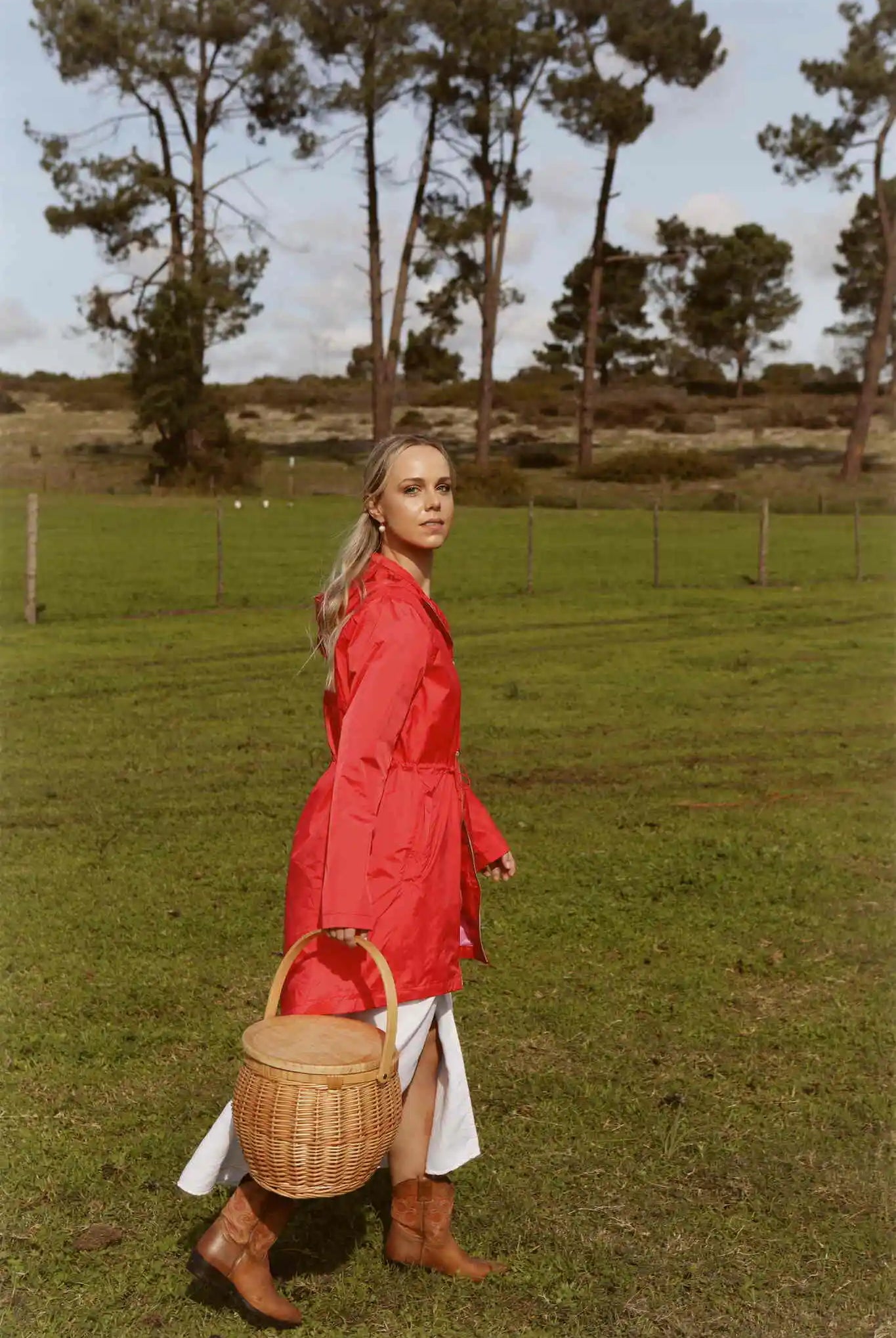Lipstick Crush No 5 raincoat in bold red, lightweight hooded waterproof raincoat perfect for South Africa’s rainy climate