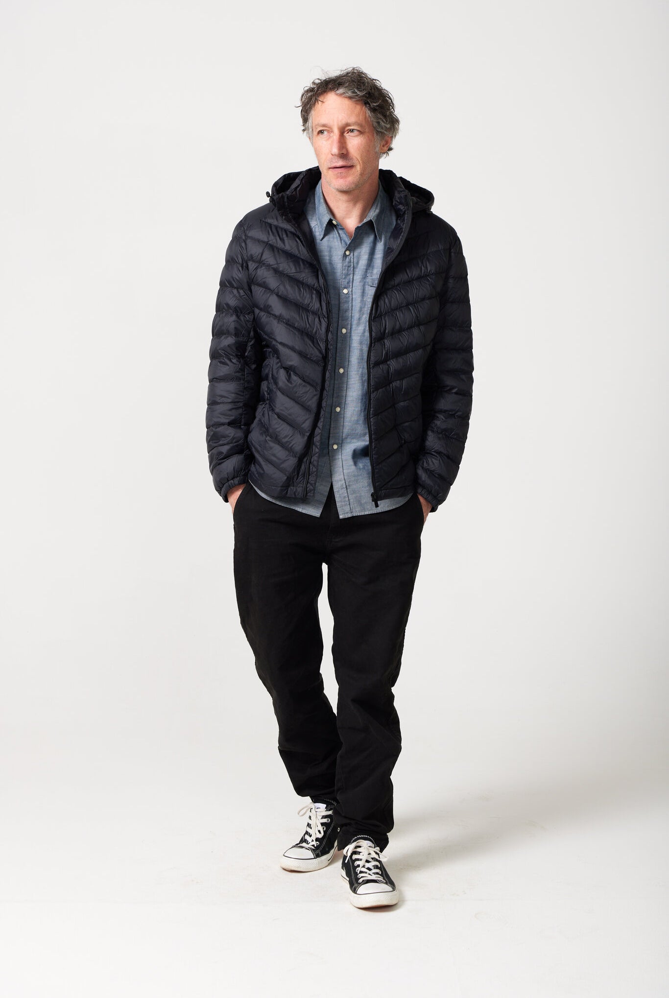 Men’s Black Classic Jacket™ in sleek black, lightweight hooded puffer jacket for layering in cool South African weather