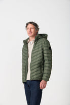 Men’s Sage Classic Jacket™ in muted green, lightweight hooded puffer jacket for casual layering during cool South African weather