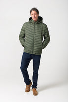 Men’s Sage Classic Jacket™ in muted green, lightweight hooded puffer jacket for casual layering during cool South African weather