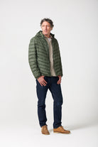Men’s Sage Classic Jacket™ in muted green, lightweight hooded puffer jacket for casual layering during cool South African weather