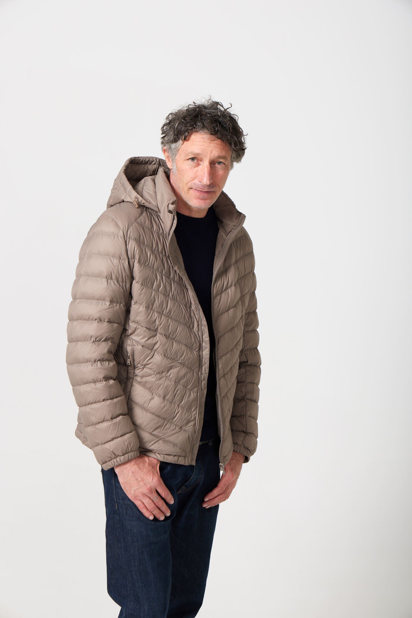 Men’s tan insulated hooded jacket, lightweight and warm for layering during South Africa’s winter — Mens Tan Classic Jacket™