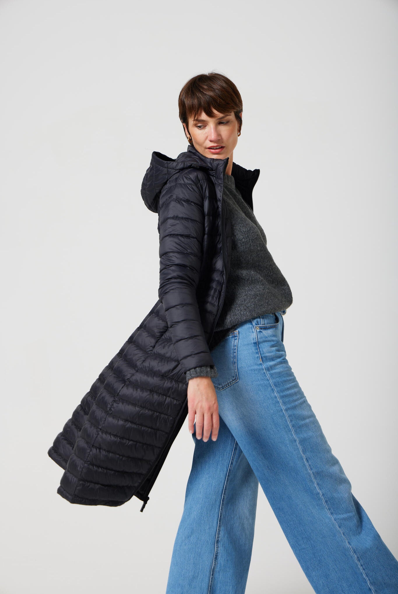 Women’s insulated ultra-length hooded parka in midnight black, designed for extra warmth and comfort in South Africa’s winter season — Midnight Ultra Parka™