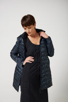 Midnight x Panther Parka™ in black, insulated hooded reversible parka with inner print design, ideal for warmth in South Africa’s winter season