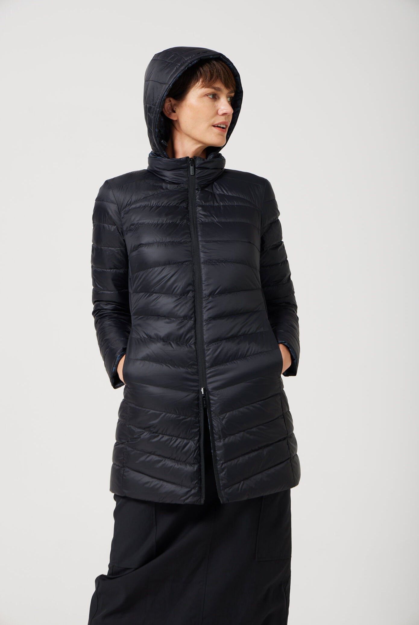 Midnight x Panther Parka™ in black, insulated hooded reversible parka with inner print design, ideal for warmth in South Africa’s winter season