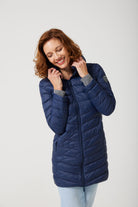 Women’s insulated hooded parka in navy blue, designed for warmth and comfort in South Africa’s winter season — Navy Classic Parka™