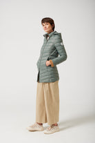 Women’s insulated hooded parka in sage green, designed for warmth and comfort in South Africa’s winter season — Sage Classic Parka™