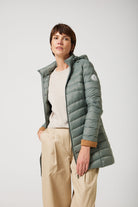 Women’s insulated hooded parka in sage green, designed for warmth and comfort in South Africa’s winter season — Sage Classic Parka™