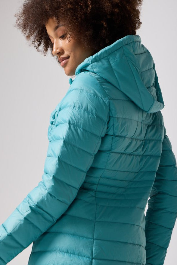 Aqua Duck Down Midi Puffer Coat - Duck Apparel