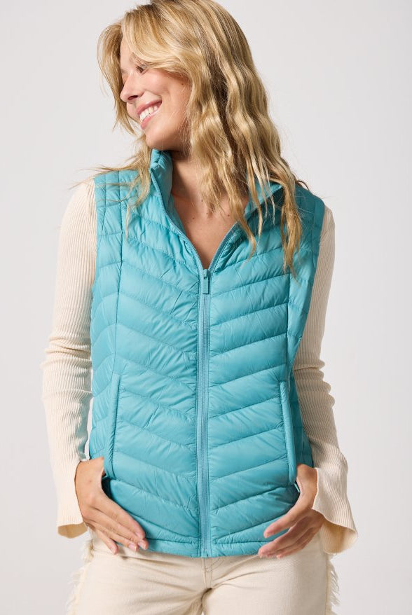 Aqua Duck Down Puffer Vest - Duck Apparel