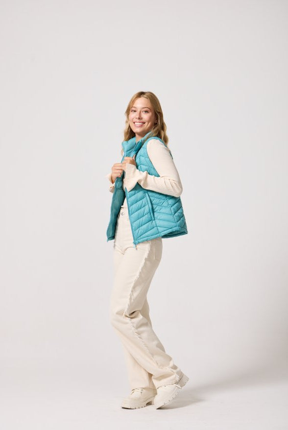 Aqua Duck Down Puffer Vest - Duck Apparel