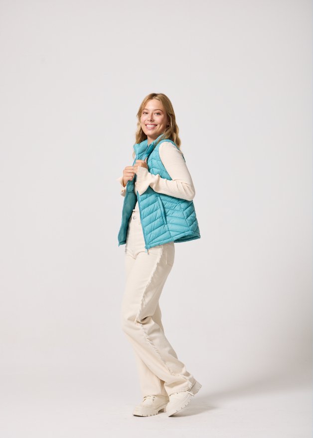 Aqua Duck Down Puffer Vest - Duck Apparel