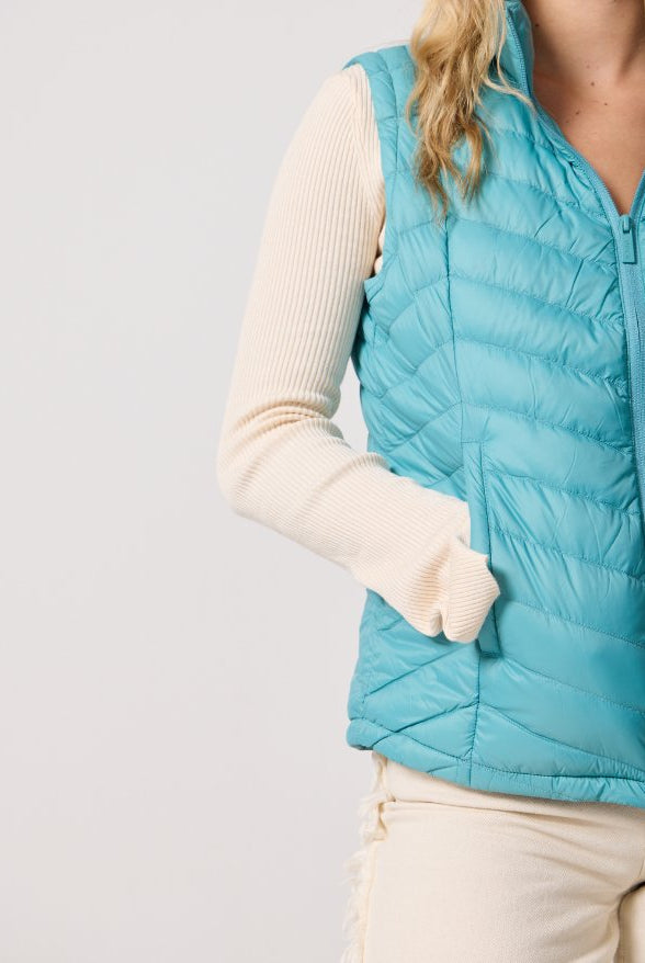 Aqua Duck Down Puffer Vest - Duck Apparel