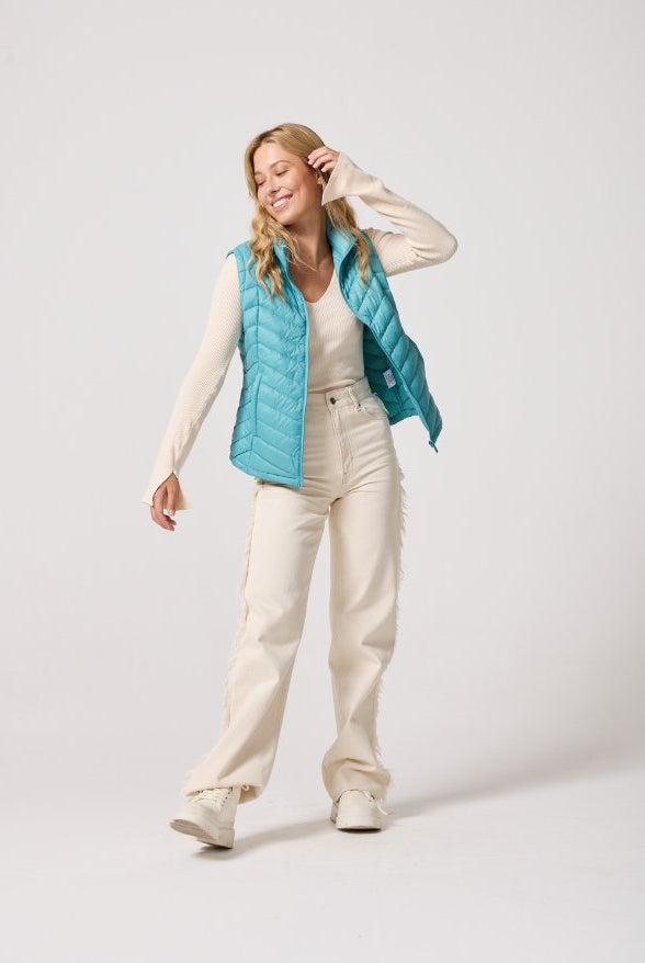 Aqua Duck Down Puffer Vest - Duck Apparel