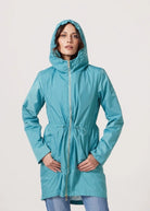 Windsor Azure raincoat in turquoise, lightweight hooded waterproof raincoat ideal for South Africa’s rainy season and wet climate