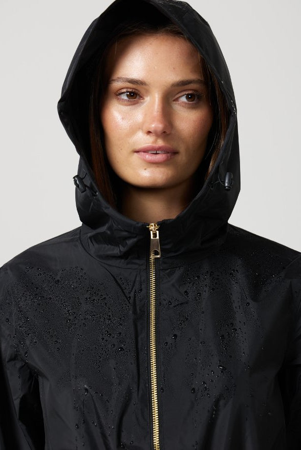 Black Snow Leopard Raincoat - Duck Apparel