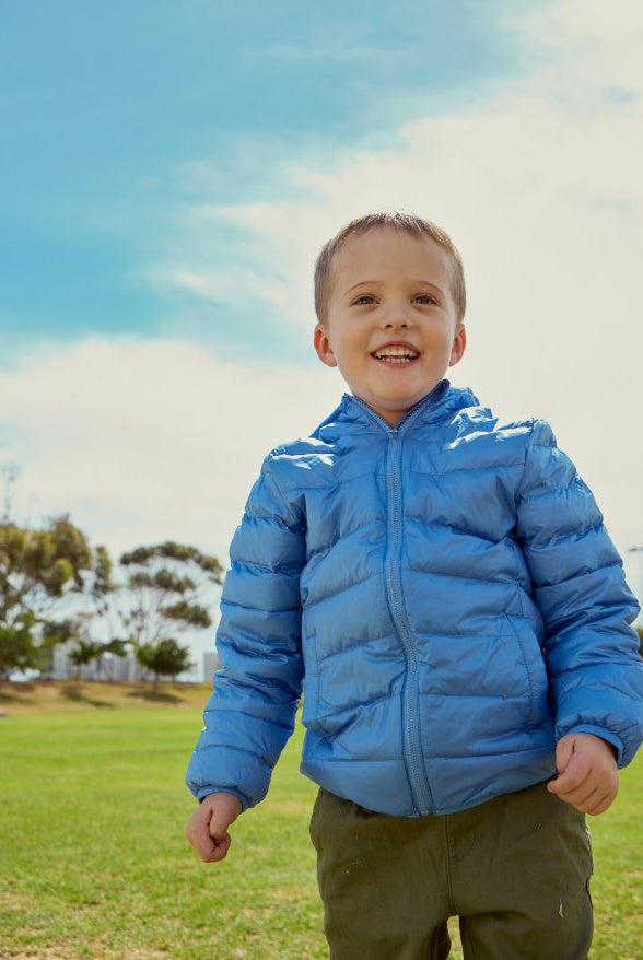 Blue Kids Duck Down Jacket - Duck Apparel