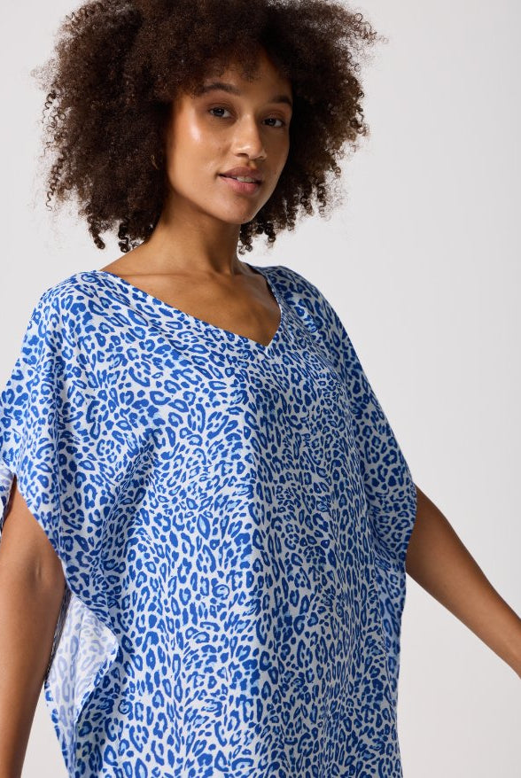 Blue Leopard Kaftan - Duck Apparel