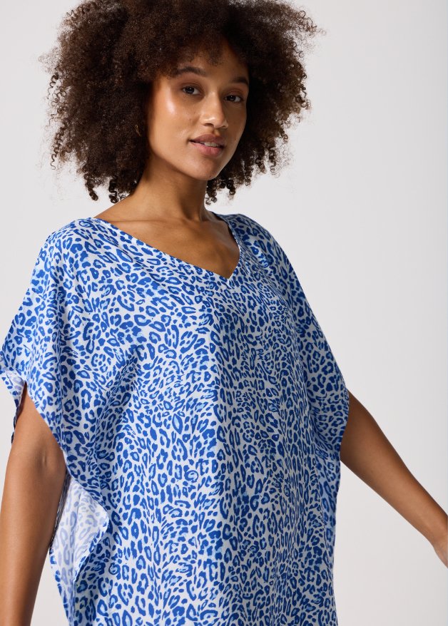Blue Leopard Kaftan - Duck Apparel