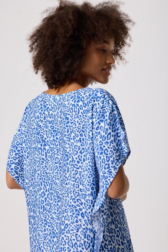 Blue Leopard Kaftan - Duck Apparel
