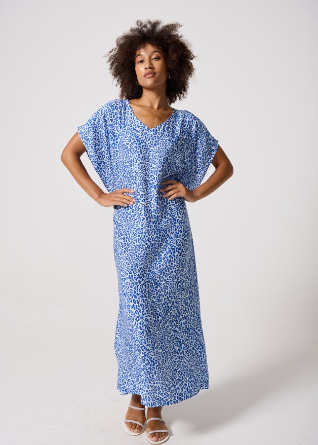 Blue Leopard Kaftan - Duck Apparel