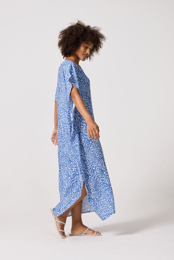 Blue Leopard Kaftan - Duck Apparel