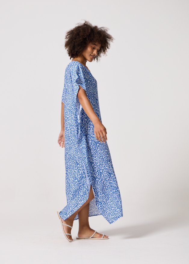 Blue Leopard Kaftan - Duck Apparel