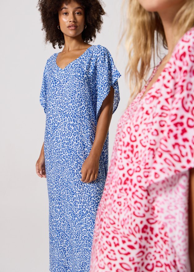 Blue Leopard Kaftan - Duck Apparel