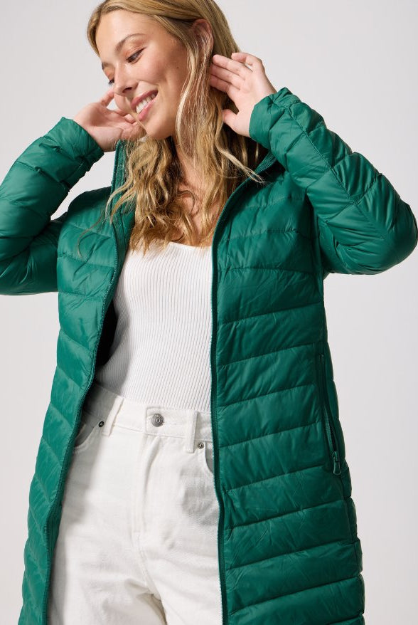 Game Day Green Duck Down Puffer Coat - Duck Apparel